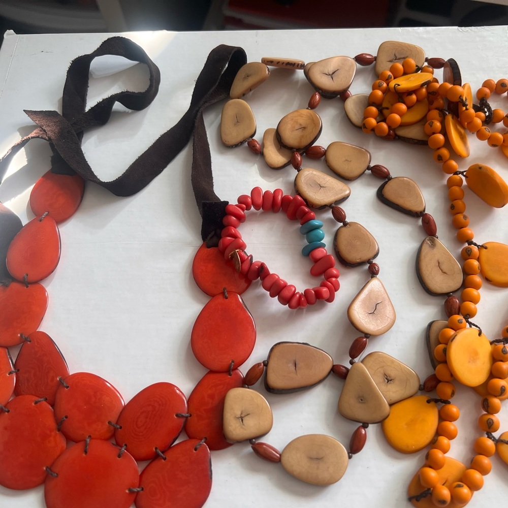 Vintage Assorted Tagua Wearable Fashion Necklaces